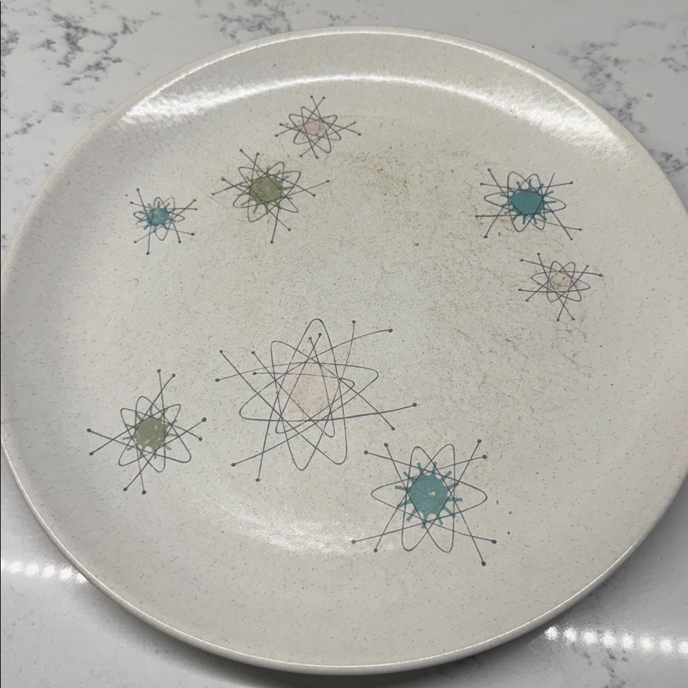Vintage l 60s Grant Crest Tempo Mid-Century MCM Starburst Atomic plate